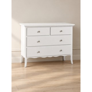 Comò Laccato Bianco 4 Cassetti Shabby Chic