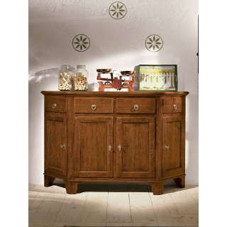 Credenza arte povera 4 ante sagomate con cassetti centrali ad anello