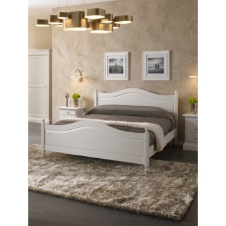 Letto matrimoniale in legno laccato bianco – Collezione Alba