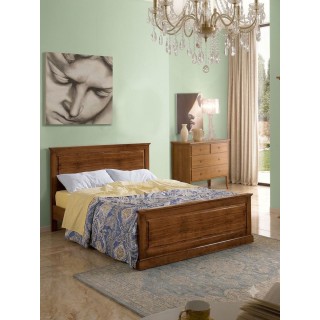 Letto matrimoniale in legno lucidato noce – Stile Bassano lineare