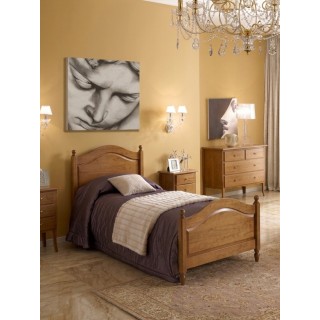 Letto singolo in legno lucidato noce – Stile Bassano