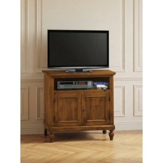 Porta TV 2 ante con vano aperto in legno noce stile Bassano