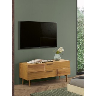 Mobile porta TV 2 cassetti in legno rovere naturale - Linea Terra