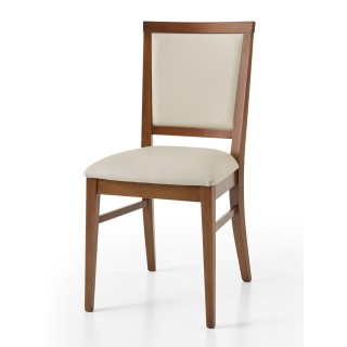 Sedie stile Bassano in legno massello con schienale e seduta imbottita – set 2