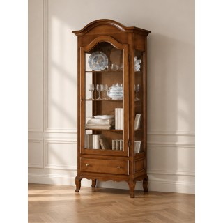 Vetrinetta classica 1 anta sagomata con cassetto shabby chic 