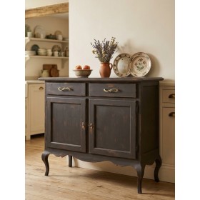 Credenza shabby chic e country chic 2 ante con 2 cassetti in legno massello 