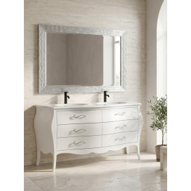 Mobile Bagno Luxury Bombato 6 Cassetti Doppia Vasca Marmo L162 | Essenza Viva